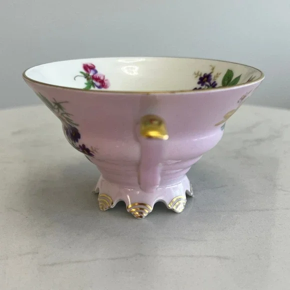 Vtg Mitterteich Bavaria Germany Pink Floral Tea Cup Saucer Gold Trim Shabby Chic - Picture 9 of 16